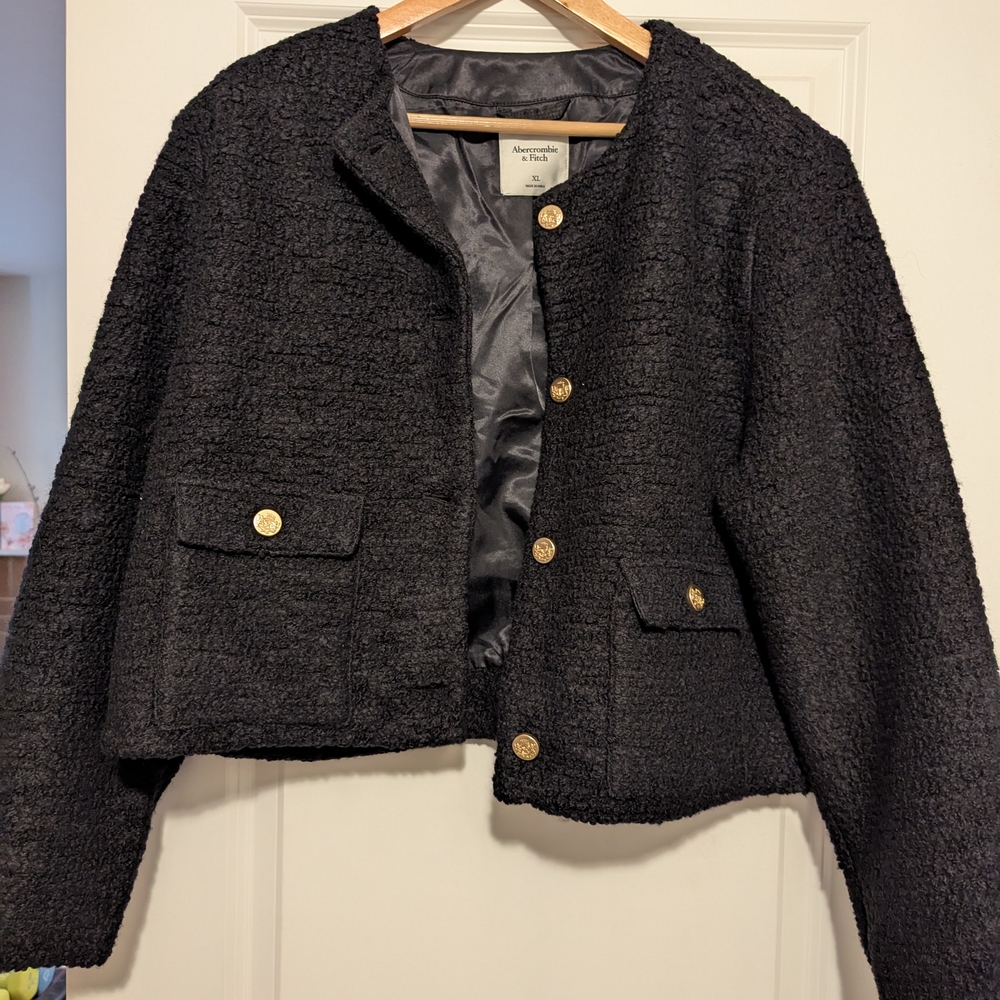 Black Textured Women's Jacket